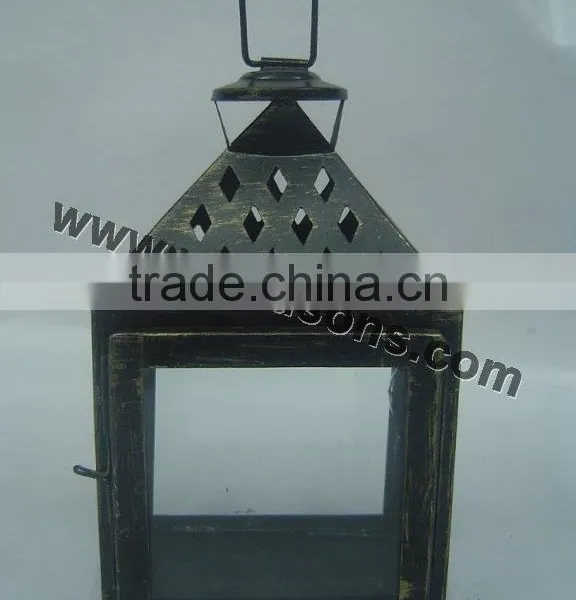 Antique Wrought Metal Candle Lantern photo-2
