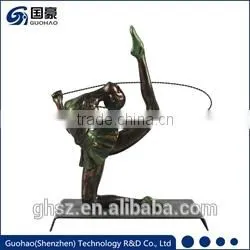 Rhythmic Gymnastics Floor Exercise Bronze Statue Abstract Lady Body Art photo-3