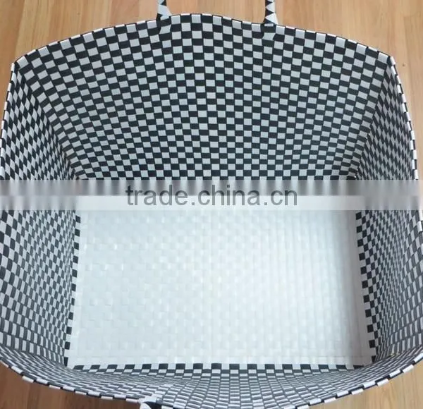 Cheap Large pp Strip Plastic Woven Basket photo-4