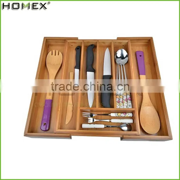 High Quality Bamboo Utensils Cutlery Flatware Holder/Homex_Factory photo-2