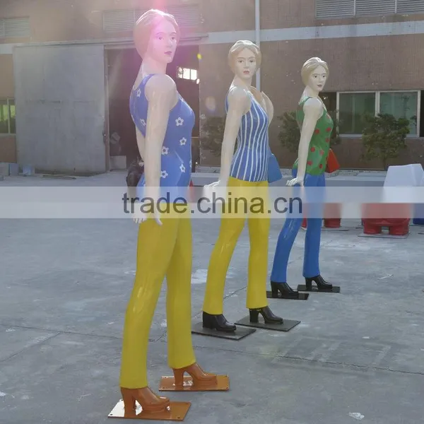 Fiberglass Shopping Girls Character Sculpture photo-4