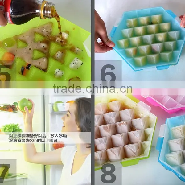 Sixangle Shape Kitchen FrozenIce Cream DIY Mold 24 Compartments photo-6