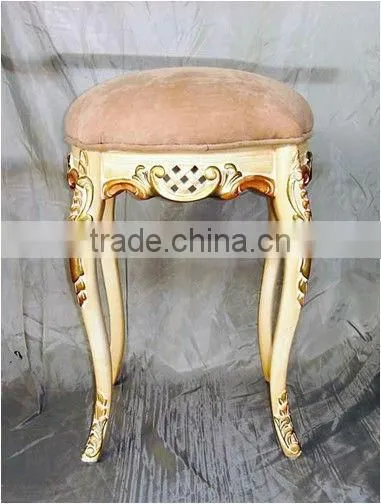 Antique European Style Gold Leaf Stool photo-5