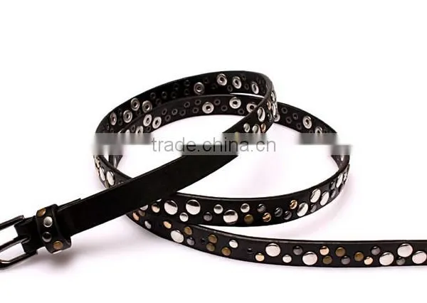Wholesale Rivet Decorated Sex Women Lady Thin PU Waist Belt photo-5