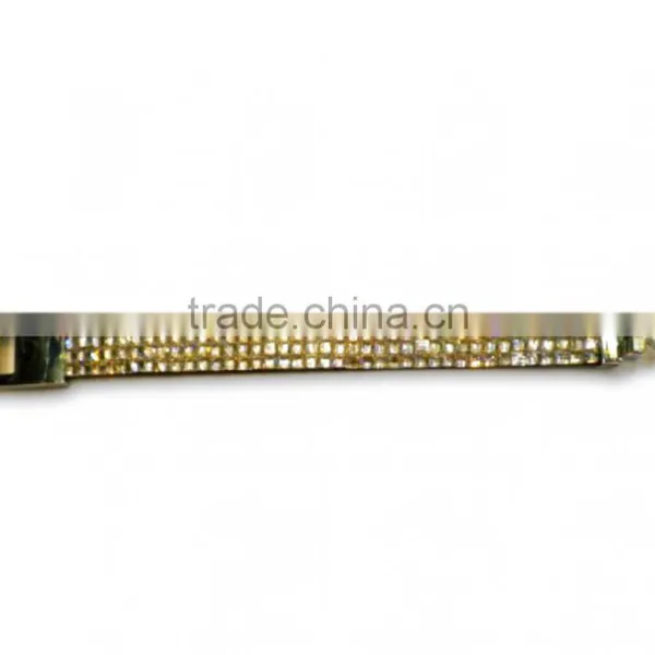 Gem Bracelet With Zinc Alloy Locking Part, Hot Sale Gift Leather With Crystal Gem Decoration photo-4