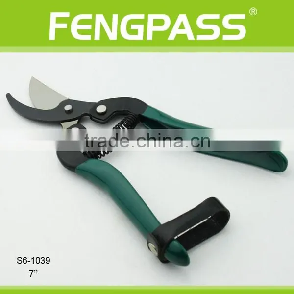 S6-1039 7 Inch Iron Steel and Plastic Handle Strong Cutting Gardening Pruning Garden Scissors photo-2