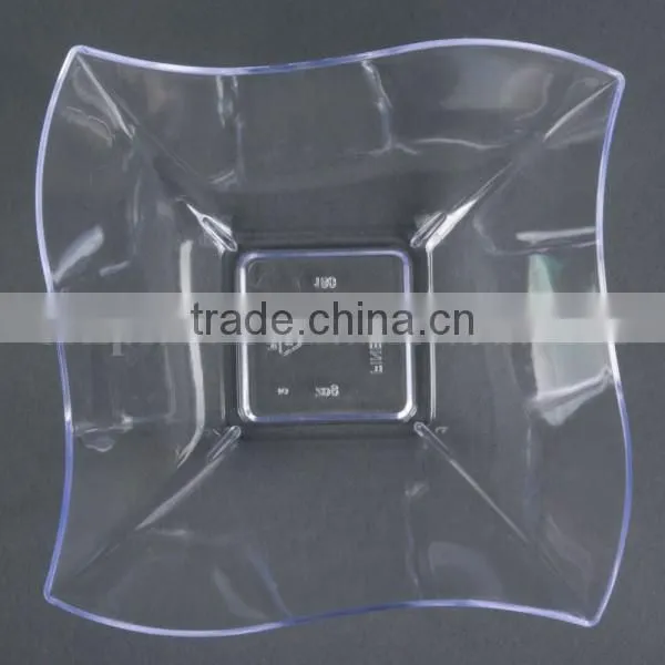 Splendent Clear Plastic Wavy 8 oz Square Bowl With Lid for Sale,OEM Plastic Wavy Clear Lunch Bowl 8 oz Wholesale photo-3