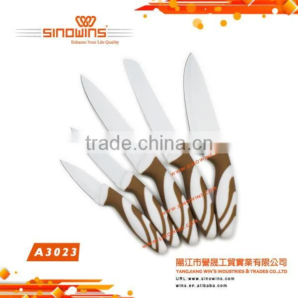A3023 Cool Design 5pcs Stainless Steel Knife Set With Non-stick Coating photo-5