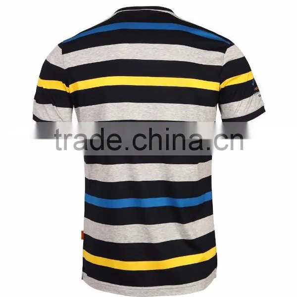 Mens Bulk Sale Plain Stripe Cotton t Shirt photo-2