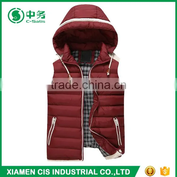 New Item European Style Slim Fit Lightweight Mens Cotton Down Vest for Winter photo-3