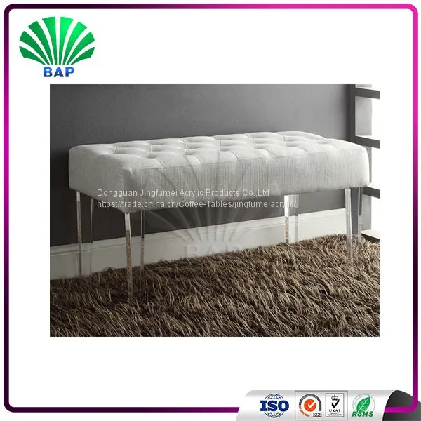 Popular White Bench Clear Acrylic Bench Shop Waiting Corner Bench Sofa photo-3