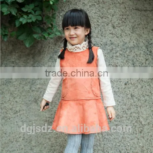 Faux Leather Children Winter Frocks for Girls Kids Frozen Dress