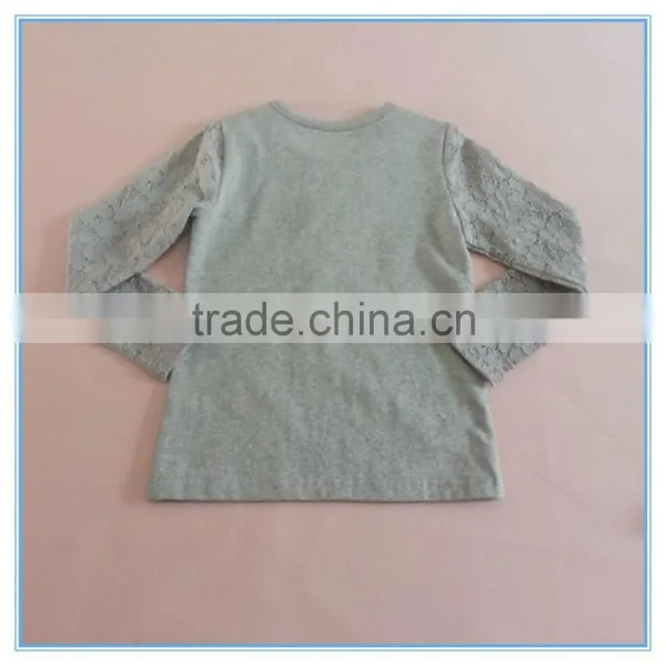 Girls Printed Lace Sleeve t Shirt, Beautiful Girl t Shirt With Printing, Fancy Gril Long Sleeve t Shirt, Bowknot Decorated Wear photo-4