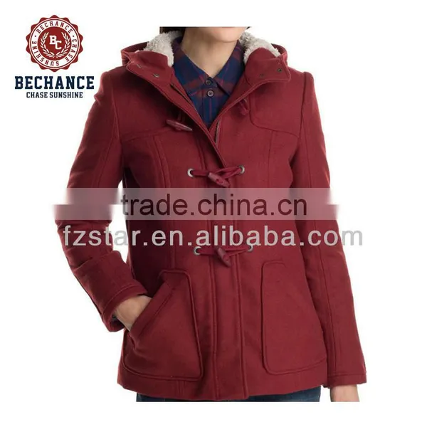 Ladies' Winter Wool Jacket With Fur Hood photo-2