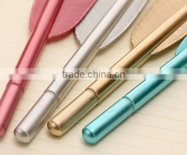 0.5mm Black Pen Feather Shape Ballpoint Pen Plastice Office Stationery Pen photo-5