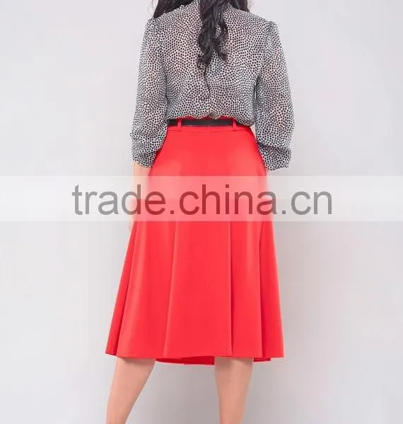 Fashionable Latest Women Skirt Design Elegant Flared Office Skirt photo-2
