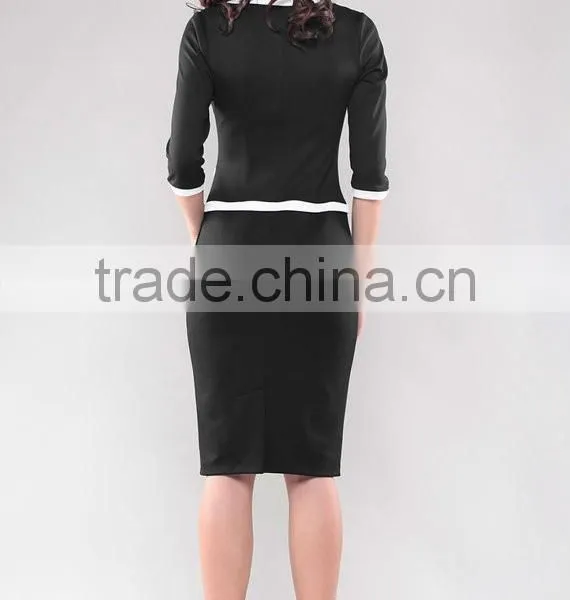 Elegant Contrast Ladies Office Suit Fashion Stylish Woman Suit 2015 photo-3