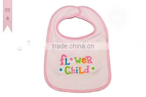 2016 China Supplier Embroidered Letter Baby Bibs 100% Cotton photo-2