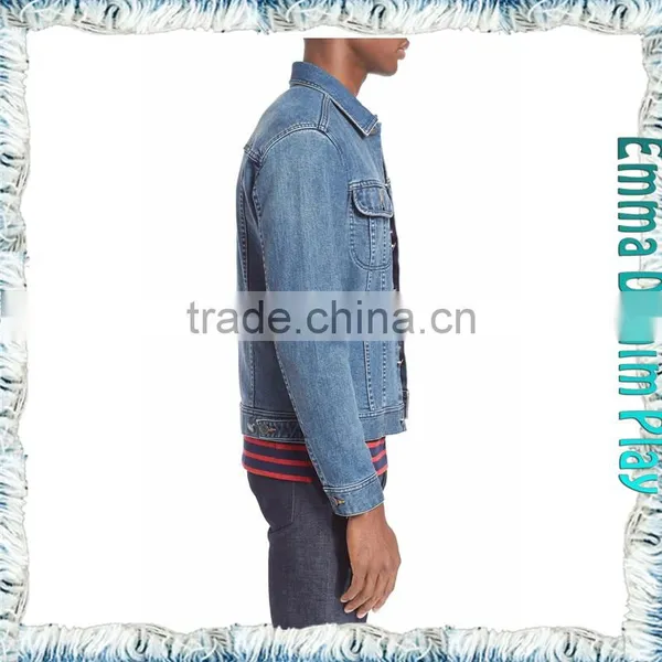 Fashion Style Mens Turn-down Collar Slim Fit Design Jeans Jacket photo-2