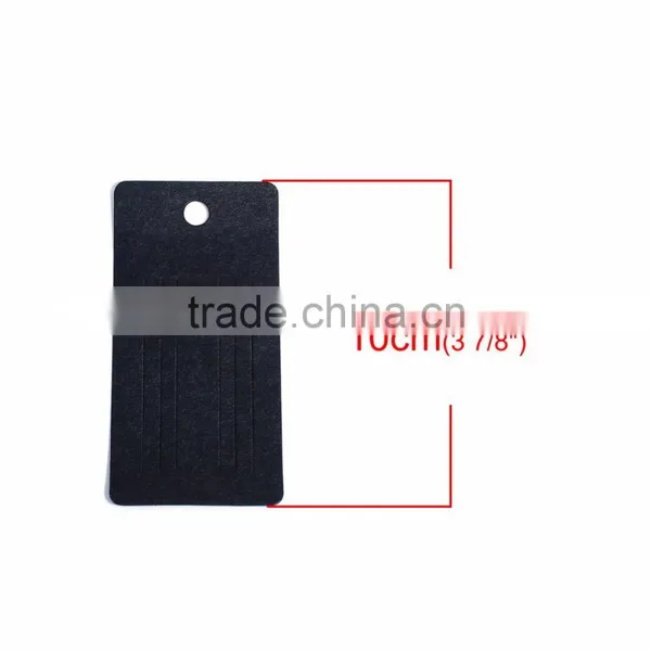 Paper Jewelry Display Card Rectangle Black 10cm(3 7/8") x 5cm(2"), 1 Piece photo-2