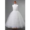 Ball Gown Bateau Neck Sleeveless Appliques Floor-length Davids Bridal Dresses