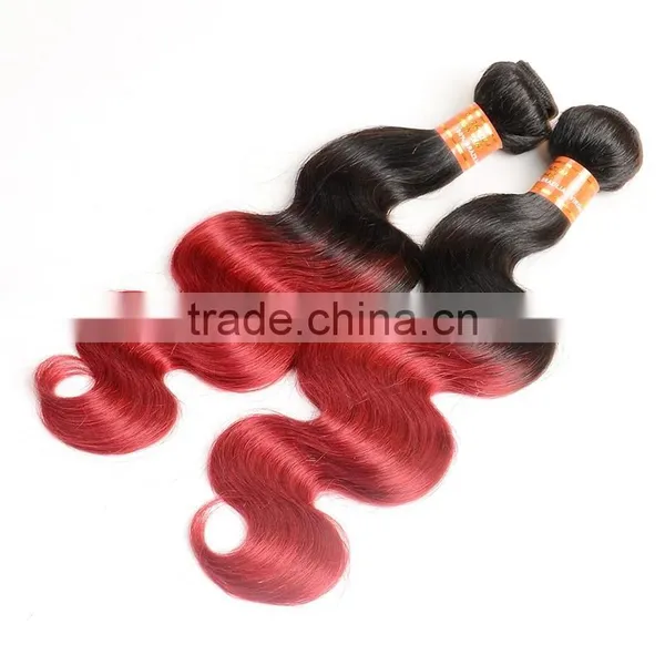 Colored Two Tone Hair Weave,ombre Hair Extensio,peruvian Hair Weaving photo-6