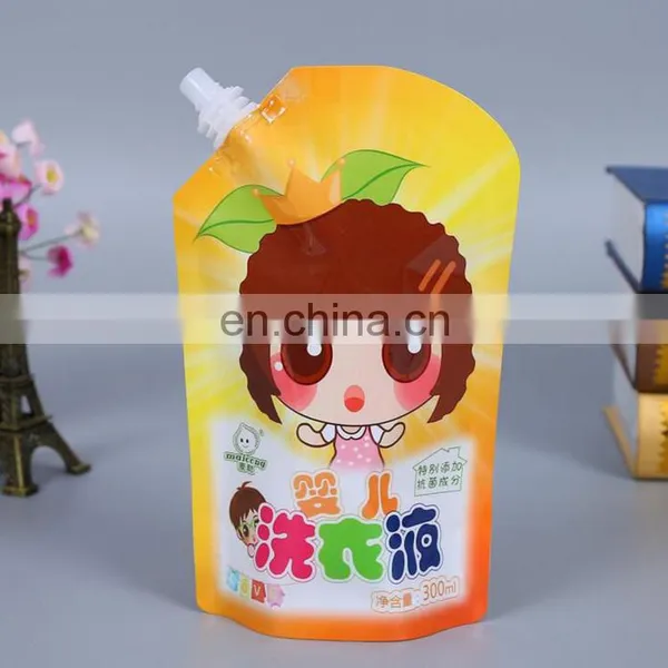 Factory Customized 300ml Stand up Matte Laundry Detergent Spout Pouch With Spout Tap for Baby Clothes Washing photo-5