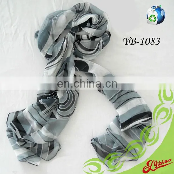 New Design Printing Long Fashion Chiffon Scarf For Summer photo-2