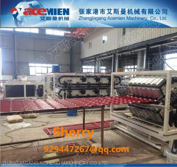 Plastic Pvc Asa Pmma Glazed Roof Tile Roofing Sheet Making Machine Production Make Machine Plastic Recycling Machinery photo-3
