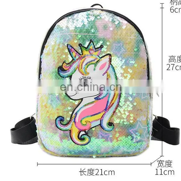 Glitter Backpack Unicorn Kids Girls Boys Sequin Backpacks Knapsack School Bag Teenage Rucksack Kindergarten Travel Bags photo-3