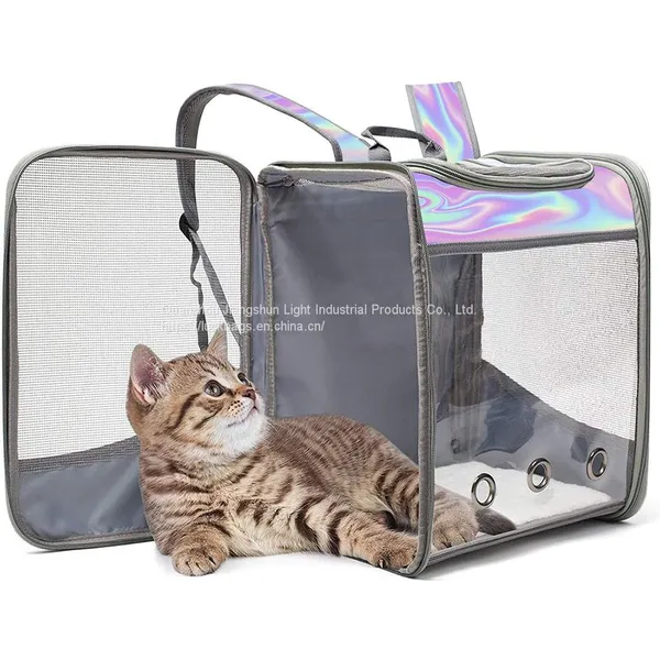 Laser Space Capsule Pvc Hands Free Pet Transport Carrier Clear Backpack