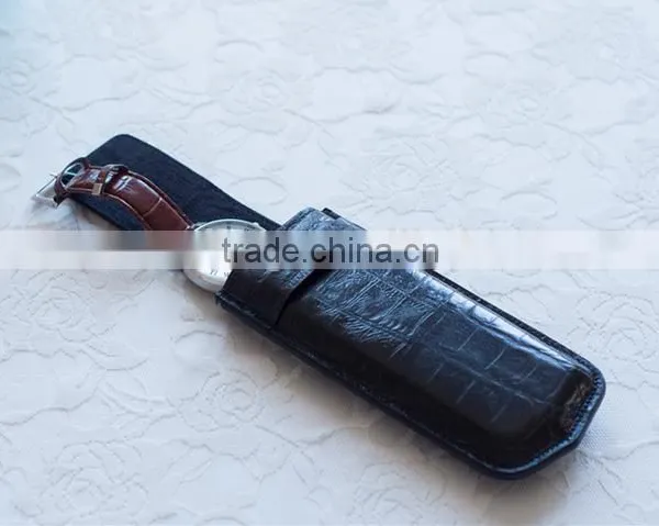 Wholesale High Quality First Layer Genuine Leather Gift Watch Storage Bag Purse Travel Watch Bag photo-4