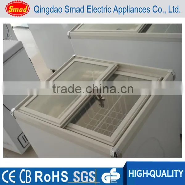Mini Cheap Ice Cream Freezer Sliding Glass Flat Door Chest Freezer photo-3