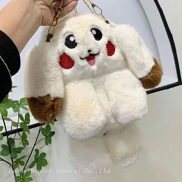 024Plush Bag Cute Bunny One Shoulder Diagonal Bag Plush Bag Children's Wholesale School Bag Cartoon Panda Bag photo-5