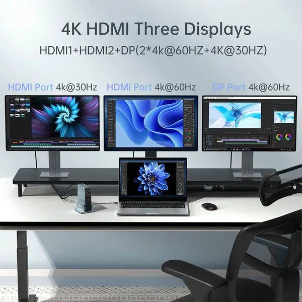 15-in-1 4K 60Hz USB C Desktop Docking Station for Laptop & PC photo-2