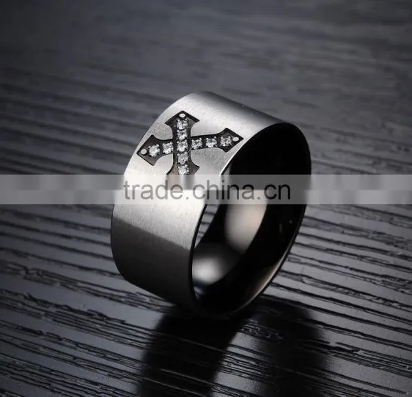 316L Stainless Steel Men's Ring Cross Retro Swagger Punk Rock Goth Band Boyfriend Gift photo-5