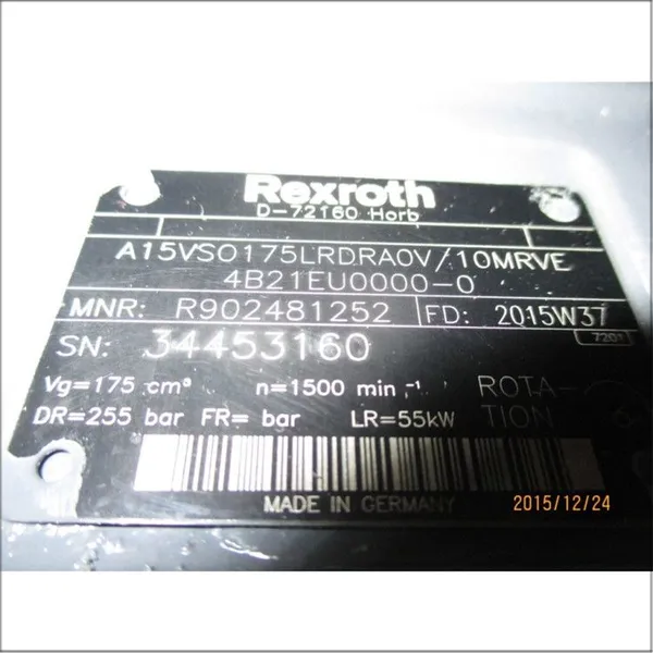 Rexroth A15VSO175LRDRA0V/10MRVE4B21EU0000-0 Hydraulic Pump