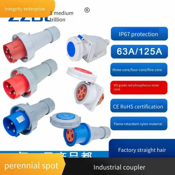 Zhongzhao Ip67 Waterproof 4-core High-power Industrial Socket and Plug With ce and cb Certifications photo-2