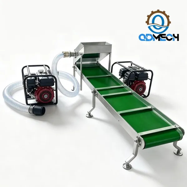 Mo-Qdmech Portable Gold Sluice Box Mo804 2 Inch Gasoline Engine Gold Washing Sluice Box for Gold Prospecting