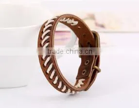 Custom High Quality Fashion Mens Leather Bracelet/charm Bracelet Jewelry photo-3