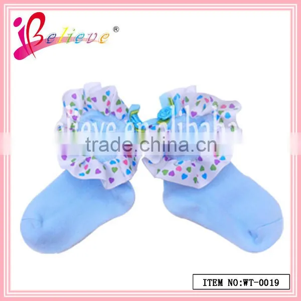 Fashion Spring Color Wholesale Ribbon Bow Cotton Soft 3d Baby Socks (WT-0018) photo-2