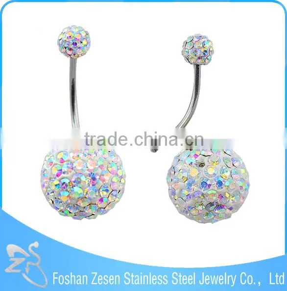 China Factory Medical Steel Aqua Crystal Ball Beautiful Navel Piercing Jewelry Photo photo-6