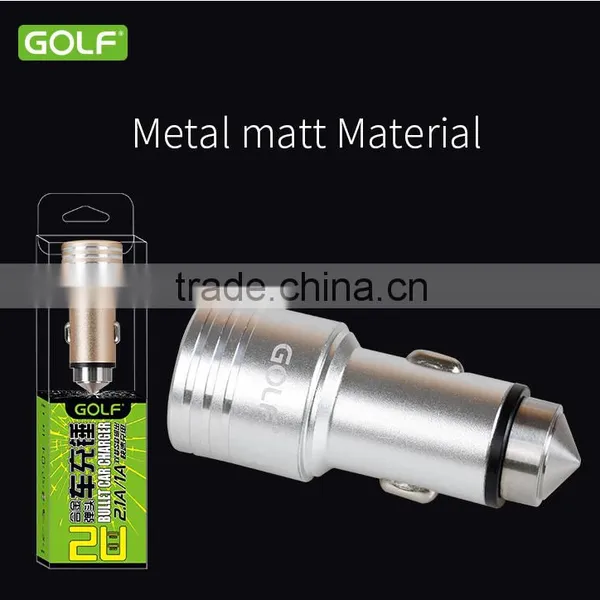 GOLF C06 Double USB Car Charger for IPhone SE 6s Samsung S7 Output 2.1A/1A Quick Charging Metal Matt Car Charger MT-5754 photo-4