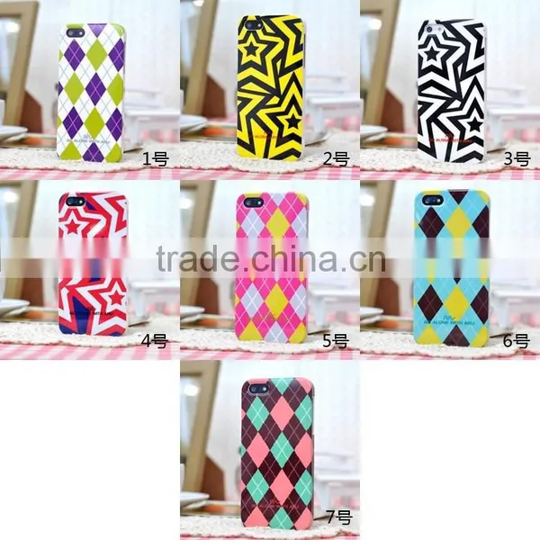 Grid/Check Design With Super Quality OEM Case for Iphone 5 Case
