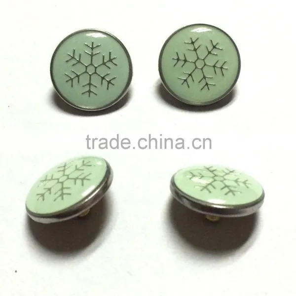 With Mint Green Color Logo Epoxy Spring Snap Button photo-2