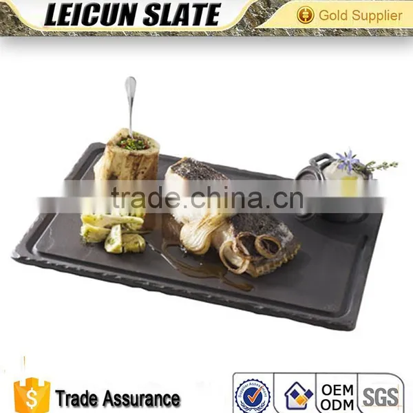 Chinese Cheap Popular Black Slate Plate and Modern Tableware for Hotel photo-3
