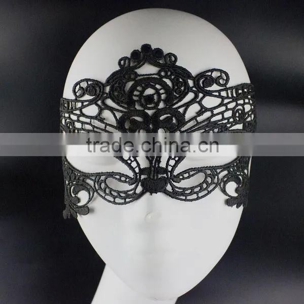 Wholesale Cheap Black Lace Cocktail Party Mask photo-2