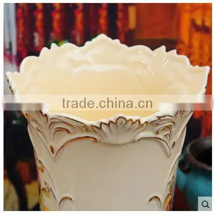 Modern Luxury Gold Chinese Ceramic Vase for European Style Home Decor photo-5