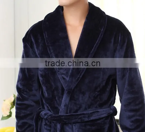 Bath Robe Female Night Gown Men Spa Flannel Bathrobe Unisex Pajamas Thick Long Sleeve Nightgown Sleepwear Kimono Womens Gowns photo-3