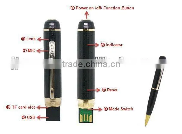 High Quality Pen Camera HD Mini DV DVR Video Voice Recorder 720P Digital Photo Camera Pen JVE-3102B photo-5